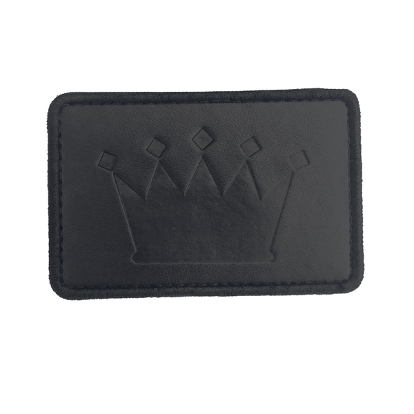Crown Logo Debossed Leather Velcro Patch (CapSlap)