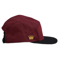 Velcro 5 Panel Cap in Burgundy (includes 1 x Velcro Patch)