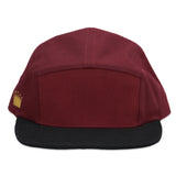 Velcro 5 Panel Cap in Burgundy (includes 1 x Velcro Patch)