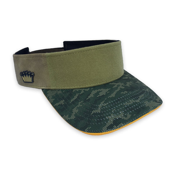 Velcro Visor Cap in Olive Suede & Camo (includes 1 x Velcro Patch) #capbuilder