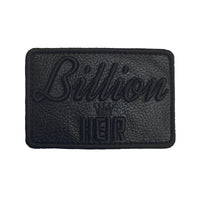 Billion Heir Script Black Leather Velcro Patch (CapSlap)