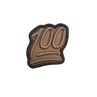 100 Emoji Tan Suede Velcro Patch (CapSlap)
