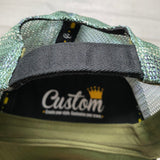 Velcro Baseball Cap in Green with Camo Mesh (includes 1 x FREE Velcro Patch)