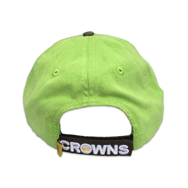 Velcro Baseball Cap in Lime Green Suede Camo includes 1 x Velcro Pa Custom Crowns