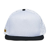 Velcro Baseball Cap in White with CC Repeat Logo Print (includes 1 x Velcro Patch) #capbuilder