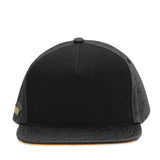 Velcro Snapback in Black Leather with Deboss Logo (includes 1 x FREE Velcro Patch)